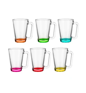 Kubek 250ml Mix Kolor Dno 6 szt.