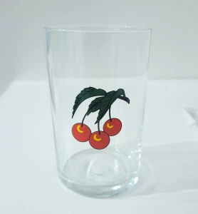 Szklanki do herbaty dekorowane "Wiśnia" 6 szt. 250 ml