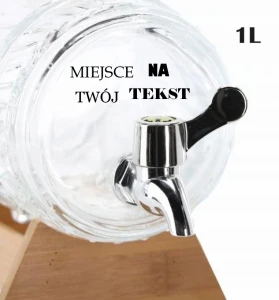 Beczułka szklana 1L Z grawerem