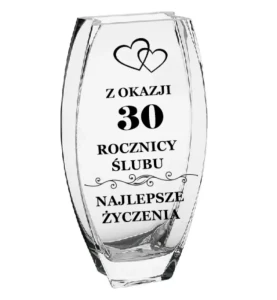 Elegancki Wazon z Grawerem na 30 Rocznicę Ślubu z Grawerem
