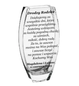 Wazon z grawerem Wyjątkowy Prezent dla Rodziców