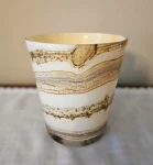 Stylowa szklana osłonka na kwiaty / wazon H16 cm C255