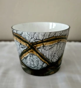 Stylowa szklana osłonka na kwiaty / wazon – unikalny design H10cm Marble
