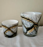 Zestaw szklanych osłonek na kwiaty / wazonów Marble – unikalny design inspirowany naturą