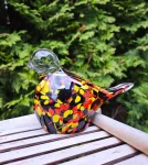 Ptaszek szklany dekoracyjny - Black Red Yellow