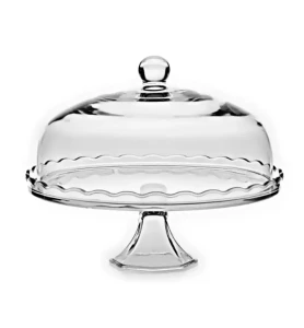 Patera na ciasto owoce tort z kloszem Huta Jasło 32 cm