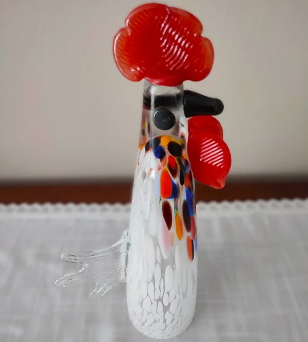 Szklana figura kogut