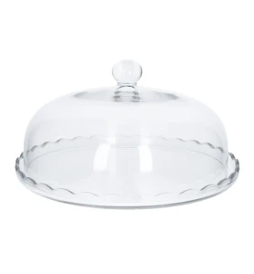 Talerz patera na ciasto z kloszem 32 cm Jasło