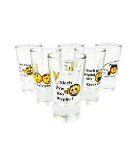 Kieliszki do wódki "Buźka" 25ml Komplet 6 szt.