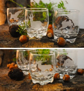 Szklanki do whisky "Myśliwski grawer" 6 szt. 250 ml