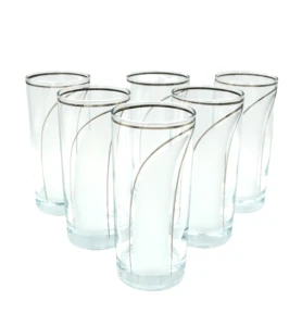Szklanki wysokie long drink "wstęga" Komplet 6 szt.